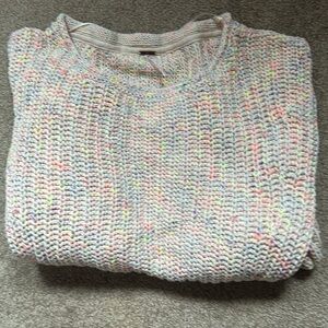 NWT Free People Confetti combo Neon Oversized crew Neck Sweater